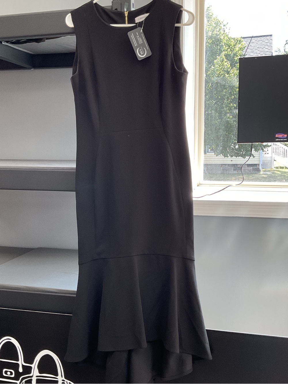 Calvin Klein Black Sleeveless Mermaid Midi Dress